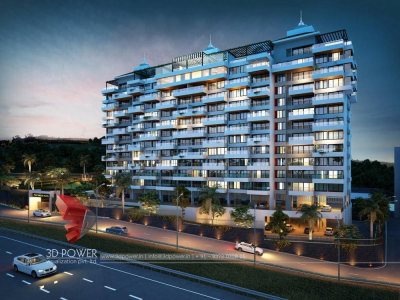 kumbkonam-high-rise-apartment-3d-elevation-evening-view-photorealistic-architectural-rendering
